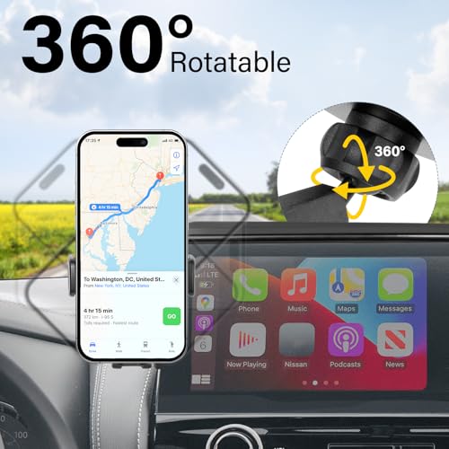 Car Phone Holder Compatible with 2021-2024 Armada & 2022-2024 QX80 12.3-inch Screen Auto Interior Accessories Decoration Mobile Cell Phone Mount Bracket with Hands-Free & 360°Rotation - size: Compatible with Armada 2021-2024 & QX80 2022-2024