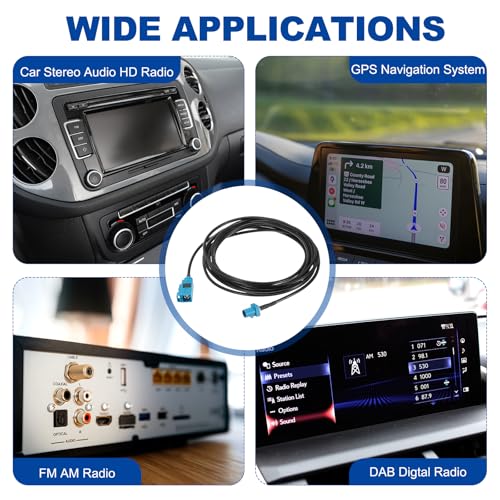 uxcell 2Pcs Antenna Extension Cable, 9.8ft/3meter Fakra-Z Male to Fakra-Z Female RF Coax Cable for Car Stereo Head Unit GPS Navigation FM AM Radio RG174 - size: 9.8ft/3.0m