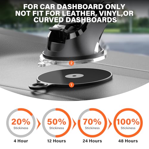 APPS2Car 3M VHB Adhesive Kit, 2 Dash Disks + 6 Grip Pads for Phone Mount - size: 2 Pack Large Round & 6 Pack Small Round