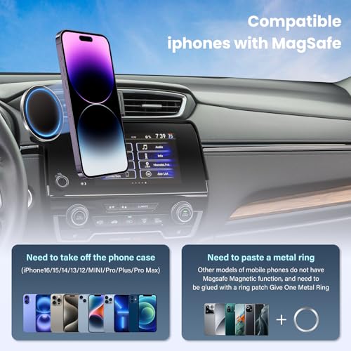Car Phone Holder Compatible with Honda CRV 2017-2022 Accessories 5/7-inch Screen Fixed Clip, Magnet Cell Phone Mount - size: compatible with Honda CRV 2017-2022