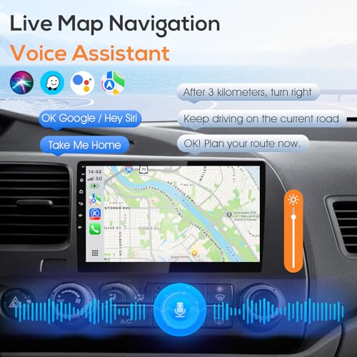Haudio 10.1-Inch Double-DIN Android Car Stereo, Wireless Apple CarPlay and Android Auto, 2GB RAM, 64GB Storage, Bluetooth, Backup Camera, GPS Navigation, Wi-Fi, FM/AM/RDS Radio, 1280 x 720 Touchscreen - size: 10.1 inch