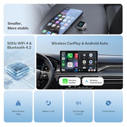 Wireless CarPlay Adapter for iPhone & Android Auto