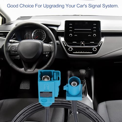 uxcell 2Pcs Antenna Extension Cable, 6.6ft/2m Fakra-Z Male to Fakra-Z Female RF Coax Cable for Car Stereo Head Unit GPS Navigation FM AM Radio RG174 - size: 6.6ft/2m