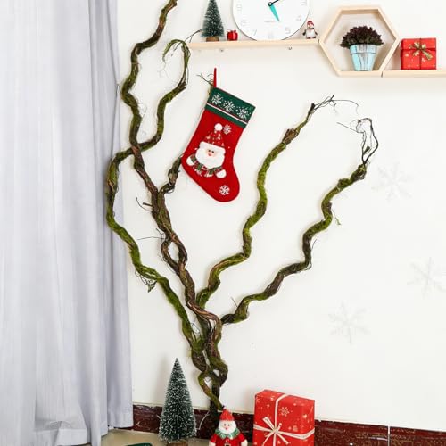 70.86" Fake Tree Branches Grapevine Moss Garland Wall Vines | Artificial Reptile Climbing Twigs Tree Trunk for Cherry Blossom Flowers Hanging Wedding Garden Halloween Outdoor Decoration - size: 5ft 11in