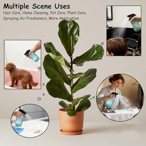 YYTSGG Glass Plant Mister Bottle, 15oz Refillable Water Spray Bottle with Adjustable Mist Nozzle for Indoor Flowers, Outdoor Gardening, Cleaning, Hair and Pets Care (Blue) - color: Blue