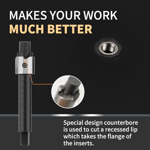 M8X1.25 Metric Thread Repair Kit with Insert HSS Drill, Tap, Installation Driver, Counterbore, Two Sizes Stainless Steel Insert 5PCS 11.7MM and 5PCS 16.2MM - size: M8X1.25X11.7MM&16.2MM Thread Repair Kit