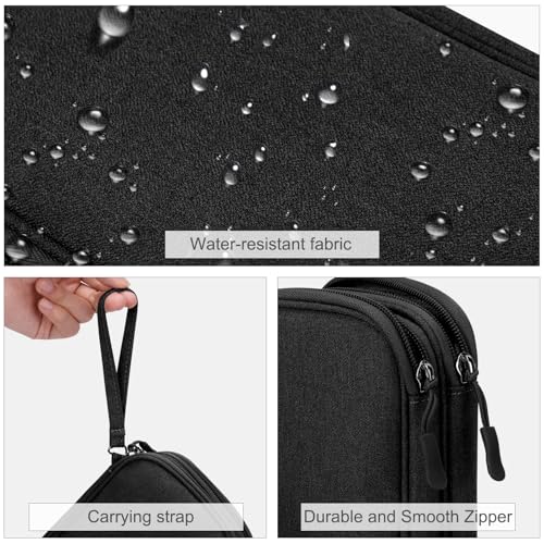 FYY Electronic Organizer, Travel Tech Pouch Bag, Medium, Black - color: Black, size: 8.3 x 5 x 2.6 inches