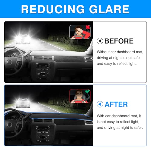Autorder Gray Dashboard Cover Mat for 2007-2013 Chevy Chevrolet Silverado Sierra, 2007-2014 Chevy Tahoe Suburban Denali Avalanche & GMC Yukon/XL & Only One Glove Box Accessories Polyester Dash Cover - size: Gray 07-13 Silverado 1 Glove Box