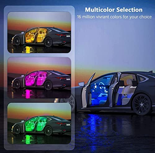 4PCS 48 LED Car Interior Lights, RGB Under Dash Lighting Kit - color: Multi-Color 48 Lights