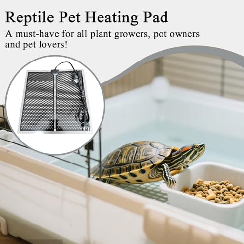 Reptile Heat Pad - 5.9x5.51in Adjustable Instant 5W Electric Waterproof | PVC Material, Ideal for Aquarium Warmer, Pets, Small Animals, Seedlings, Plants, Lizards, Frogs 15x14cm