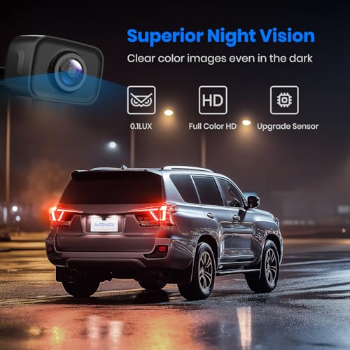 AUTO-VOX CS-2 Wireless Backup Camera with 4.3" Car Monitor, Easy Install Stable Digital Signal Back Up Camera System, Super Night Vision Reverse Cam for Truck, SUV, Van, Trailer - size: 4.3 inch-Single Camera