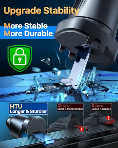 HTU Military-Grade Car Phone Holder, Strongest & Longest Steel-Hook - color: Graphite Gray