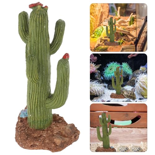 KOMBIUDA Artificial Cactus Plants for Reptile Habitat Decor, Simulation Succulent Landscape for Bearded Dragon Tank and Tortoise Enclosure, Plastic Terrarium Decoration for Lizard and