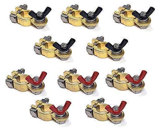 WindyNation 5 Pairs Brass Marine Grade Battery Terminal Top Post for Boat Car RV (Military Spec. B-12128C) - color: 5 Pairs, size: Battery Terminals