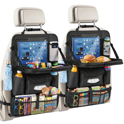 Car Backseat Organizer with Table Tray 9 Pockets Car Accessories,2Pack - color: A-2Pack