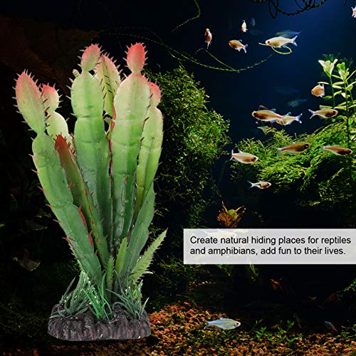 Reptile Plants Succulent, Reptiles Habitats Decoration Home Decor for Fish Aquarium Landscape, Simulation Plastic Cactus Plant Terrarium, Reptiles Habitats Decoration