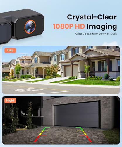 AUTO-VOX 7.2" Solar Wireless Backup Camera with Suction Cup Mount: HD 1080P DVR Reverse Camera, Adjustable Windshield Mount, IP69K Waterproof for Car, Van, SUV, Truck, Trailer, RV