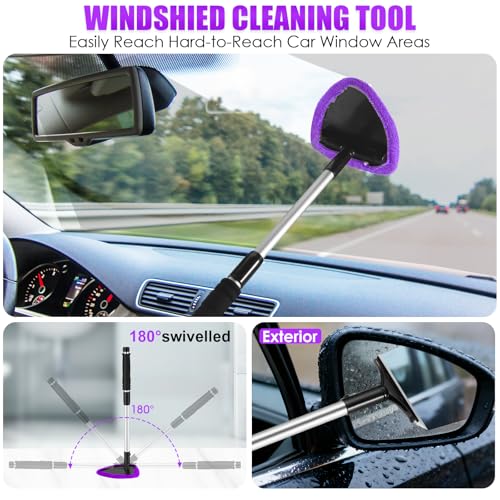 20PCS Car Cleaning Kit, Car Interior Detailing Kit with Purple High Power Handheld Vacuum, Detailing Brush Set, Windshield Cleaner, Cleaning Gel, Complete Auto Accessories for Women - color: Purple