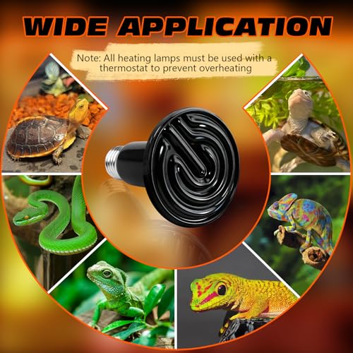 150W Ceramic Heat Emitter Reptile Heat Bulb E26 Base Heat Lamp Bulbs No Light Heat Lamp for Amphibian Pet Brooder Coop Lizard Turtle Snake Terrarium - style: 150 Watts