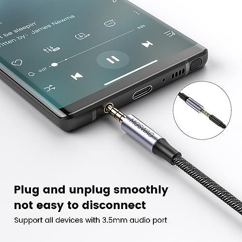 MOSWAG 9.84FT 3.5mm Male to Female Extension Cable with Microphone Stereo - color: Black, size: 10 ft
