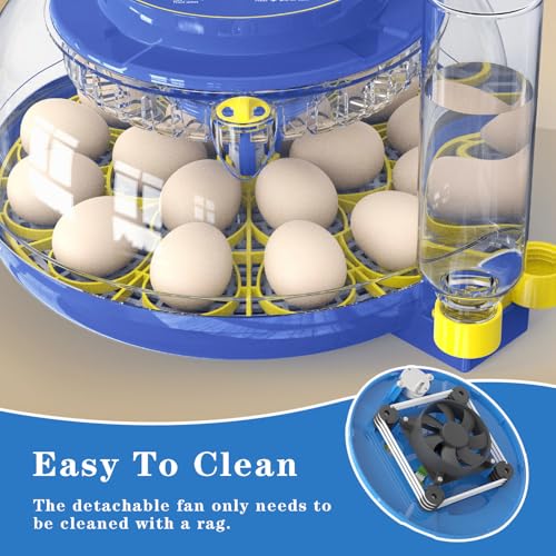 Incubators for Hatching Eggs, 18-Egg Incubator with Automatic Egg Turning and Humidity Control, Egg Candler, External Water Filling, Incubator for Chicken Eggs
