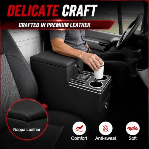 Center Console Between Seats for Minivans, SUVs, Middle Van - size: with Cup Holders/Phone Slot/Locking