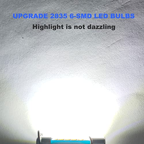 28mm 29mm Festoon LED Fuse Bulb, 6-SMD 6614F Sun Visor Vanity Mirror Light - size: 6PCS 29mm 6SMD