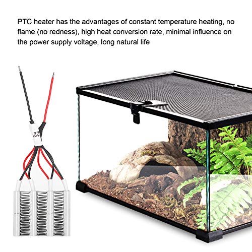 Reptile Heater, Pet PTC Ceramic Heater Insulated Aluminum Tube Constant Temperature Electric Thermostat for Reptile Snake Lizard Leopard Tortoise, Avoid Illness, No Light No Harm