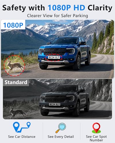 1080P HD 7-Inch Wireless Backup Camera: 15-Min Easy Install Plug & Play - size: 7'' + License Plate Camera for Car