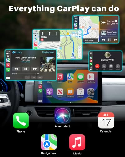 PASKOO 2026 Upgraded Wireless CarPlay Adapter for iPhone & Android - size: 2IN1