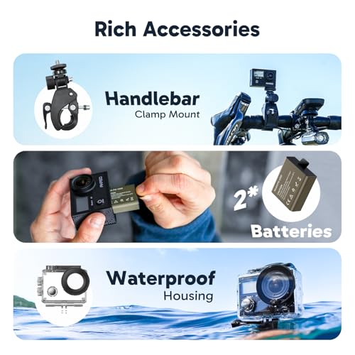 AKASO Brave 4 Action Camera 4K30fps with 128GB MicroSD Card Bundle