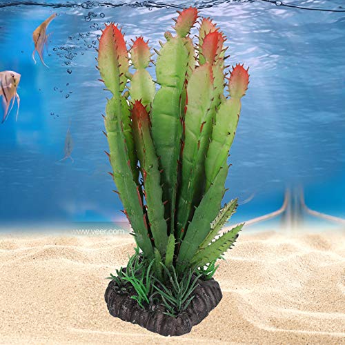 Reptile Plants Succulent, Reptiles Habitats Decoration Home Decor for Fish Aquarium Landscape, Simulation Plastic Cactus Plant Terrarium, Reptiles Habitats Decoration
