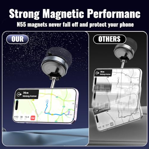 Minson’s BestShop Vacuum Magnetic Phone Holder for Smooth Surfaces, Black