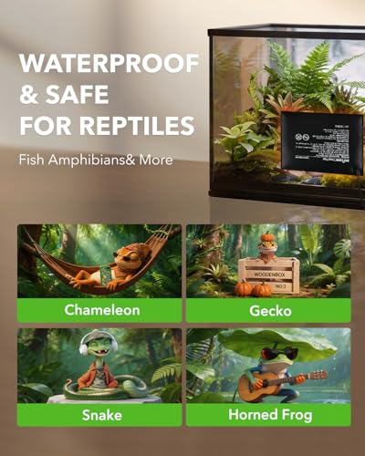 BN-LINK Reptile Heat Pad 8"X12" 16W for 30-40gal Under Tank Terrarium Heating Mat Waterproof for Turtle, Lizard, Frogs, Snake, Hermit Crab - size: 8" X 12"