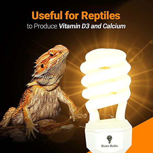 2 Pack 23-Watt Reptile Bulb Desert UVA UVB Light - 10.0 UVB Reptile Light - Compact Florescent Terrarium Bulb Suitable for Desert Reptiles Lizards Bearded Dragons Tortoises CFL UVB Bulb (23 Watt 10.0) - style: UVB 10.0 - 23W