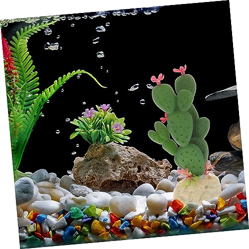 Artificial Plastic Cactus Plant for Fish Tank Decoration Vivid Aquarium Ornament Soft Fade Resistant Succulent Model Easy Care No Light Needed Aquarium Enthusiasts