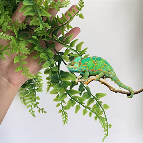1PC Reptile Plants Bendable Climbing Fake Vine Pet Habitat Decorations Leaves Hanging Silk Terrarium Plant with Suction Cup for Bearded Dragons Lizards (1PC) (JGSC-0SC)
