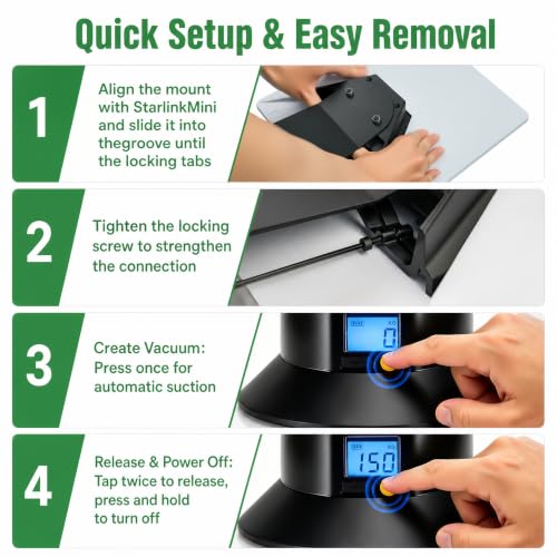 Starlink Mini Electric Suction Cup Car Mount, Interior Vehicle Holder