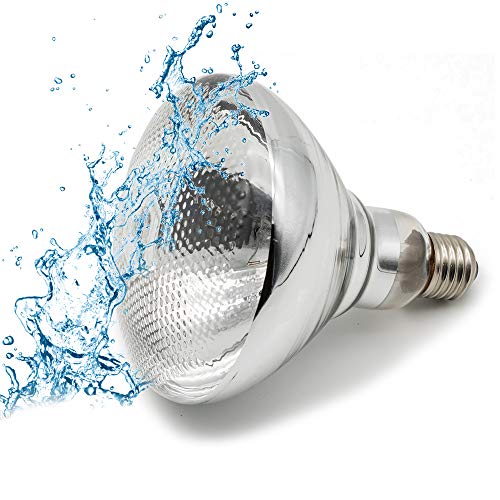 Infrared Heating Lamp Clear Hard Explosion-Proof Glass UV Coating for Animal, Bathroom Warming Light Bulb (150w,120v)