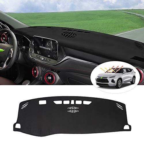 Autorder Dashboard Cover Mat for 2019-2025 2026 Chevy/Chevrolet Blazer Accessories Dash Cover Flannel Dash Mat Sunshade Glare UV Rays Protector - size: Black 19-26 Blazer