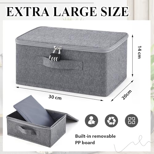 Briwooody Discreet Lockable Toy Bag,Gray,11.8 X 7.9 X 5.5 In - color: Gray, size: 11.8 x 7.9 x 5.5 Inch