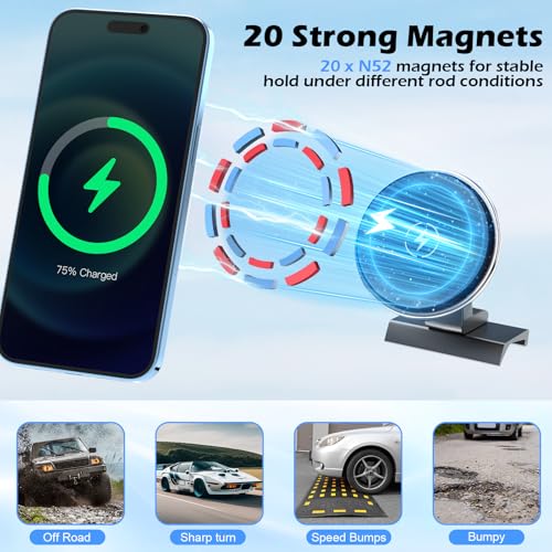 15W Wireless Charging Phone Mount Compatible with Toyota Tacoma 2016-2023 - style: Magnetic Charge