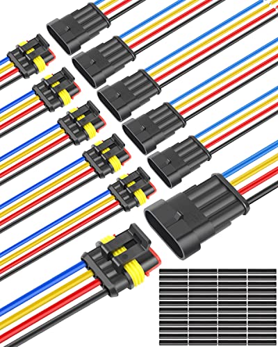 NAOEVO 4 Pin Connector Waterproof, 16 AWG 4 Wire Connectors, 6 Kits - size: 4 Pin