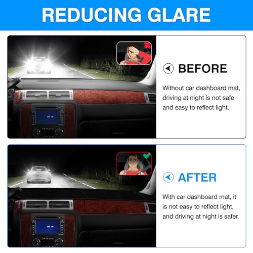 Autorder Dashboard Cover Mat for 2007-2014 Chevrolet Tahoe Suburban/GMC Yukon XL&2007-2013 Chevy Avalanche Silverado 1500 2500 3500 LTZ/GMC Sierra SLT Denali Accessories Upgrade Velvet Dash Cover - size: Black 07-13 Silverado 1 Glove Box(B)