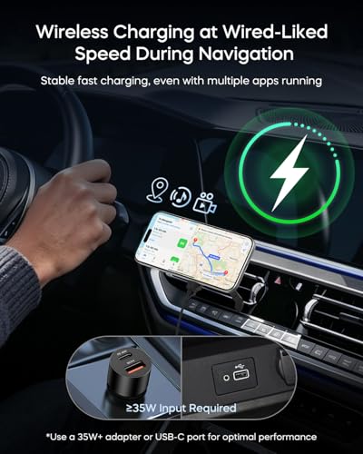 Tough On Qi2.2 25W for MagSafe Car Mount Charger, Wireless Car Charger