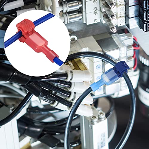120 Pcs T-Tap Wire Connectors, Quick Splice Electrical Wire Terminals Connectors, T Taps Self-Stripping Insulated Male Quick Disconnects Spade Terminals Kit for Wiring Automotive