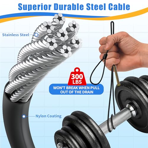 30 Inches Drain Snake Hair Drain Clog Remover, Upgraded Anti-break Metal Sink Snake with Nylon Layer, Plumbing Snake Drain Cleaner Tool for Shower Drain, Bathroom Clogs, Kitchen Sink (5 Pack)