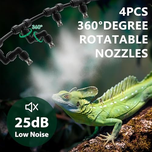 MECESOR Reptile Mister Humidifiers for Tank, Smart Misting System for Reptile Terrariums, Reptile Humidifiers Misting Automatic with Timer, Terrariums Humidifier for Chameleons, Snake, Frog, Turtle