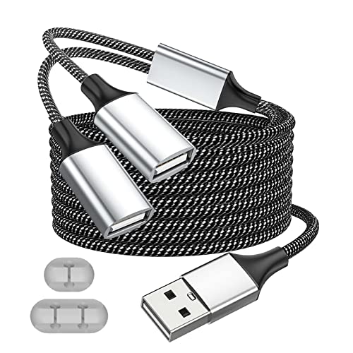 Fidioto USB Splitter, USBA Male to 2 Female USBA Extension Cable, 4Ft Long USB Y Splitter Support Charging and Data Transfer for Printer/USBA Keyboard/Flash Drive/PlayStation/Laptop/LED Etc - style: 1 in 2 out-4ft