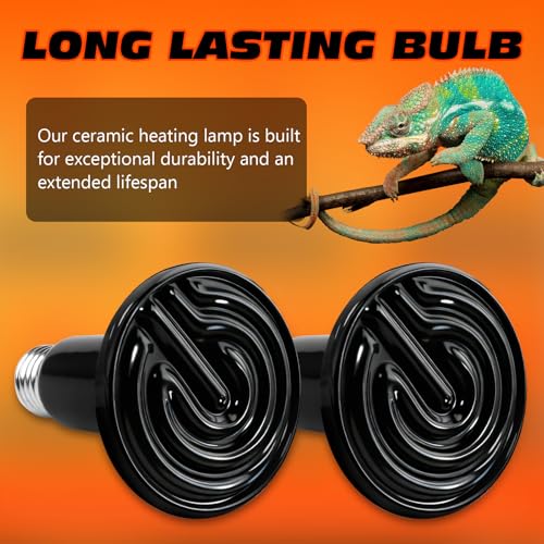 150W Ceramic Heat Emitter Reptile Heat Bulb E26 Base Heat Lamp Bulbs No Light Heat Lamp for Amphibian Pet Brooder Coop Lizard Turtle Snake Terrarium - style: 150 Watts